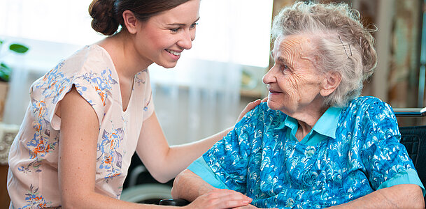 senior woman with home caregiver senior woman with home caregiver