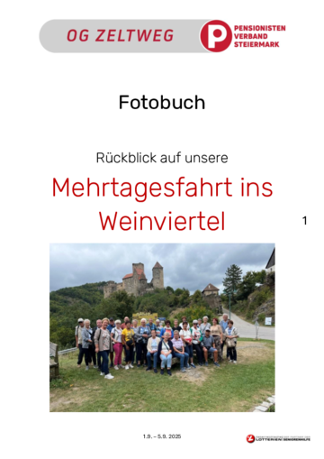 Fotobuch zu unserer Mehrtagesfahrt ins Weinviertel