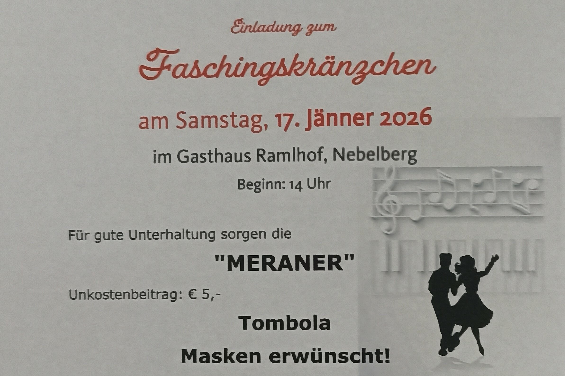 Faschingskränzchen 17. Jänner 2026