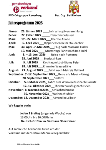 Jahresprogramm Steuerberg