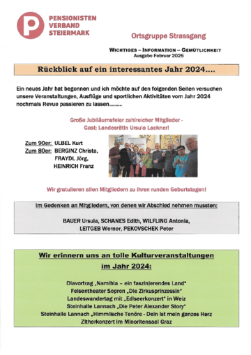 Jahresrückblick 2024 - Strassgang