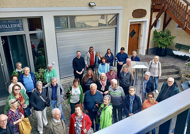 Im Innenhof der Whisky-Destillerie