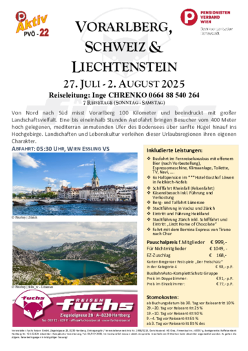 Vorarlberg, Schweiz & Liechtenstein