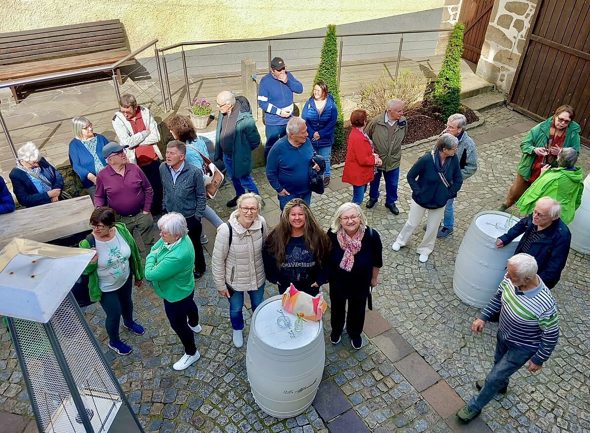 Im Innenhof der Whisky-Destillerie