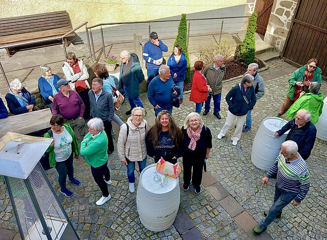 Im Innenhof der Whisky-Destillerie