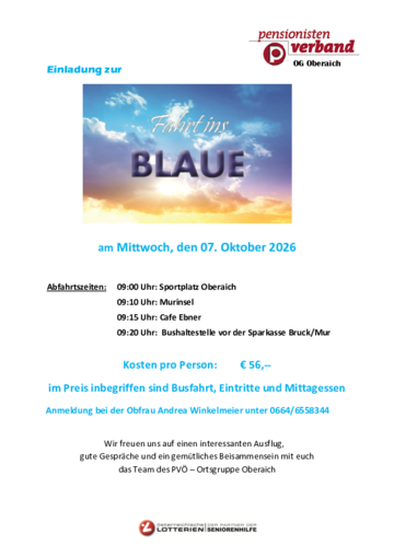 Einladung - Fahrt ins Blaue 2026