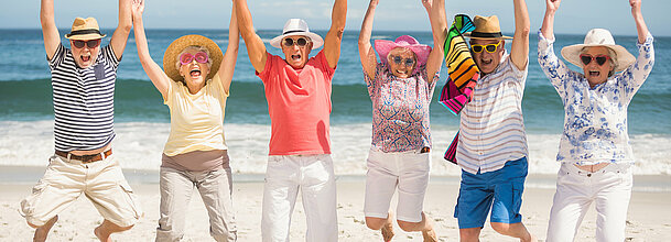 Portrait of senior friends at the beach Portrait of senior friends at the beach