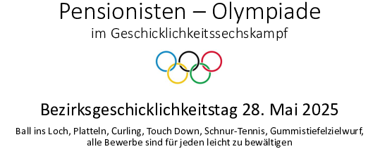 Pensionisten – Olympiade im Geschicklichkeitsfünfkampf