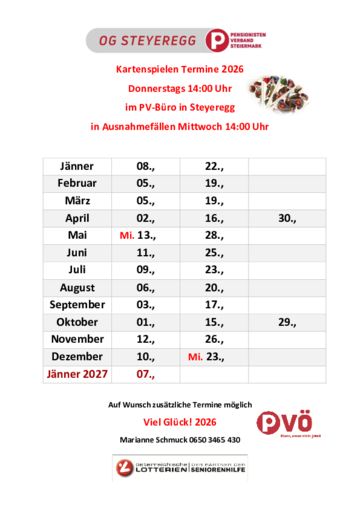 Kartenspieler Termine 2026
