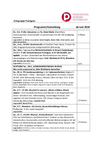 Programm- und Anmeldebogen
