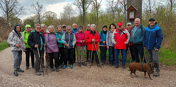 Wandergruppe im Hochleithenwald 2025