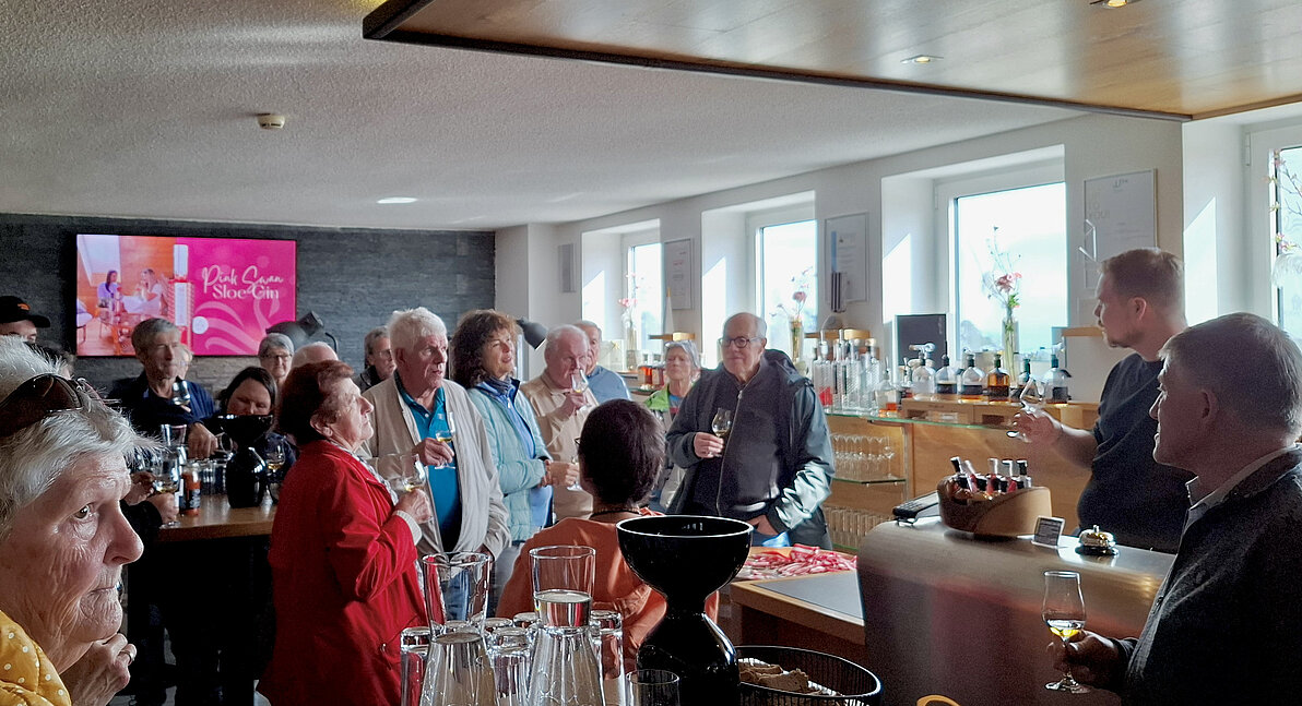 Whisky-Verkostung im Ausstellungsraum