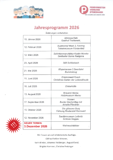 Jahresprogramm´26 - PVÖ Söding-Mooskirchen