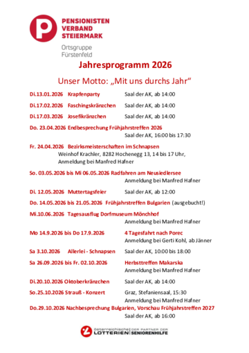 OG Fürstenfeld - Jahresplanung 2026